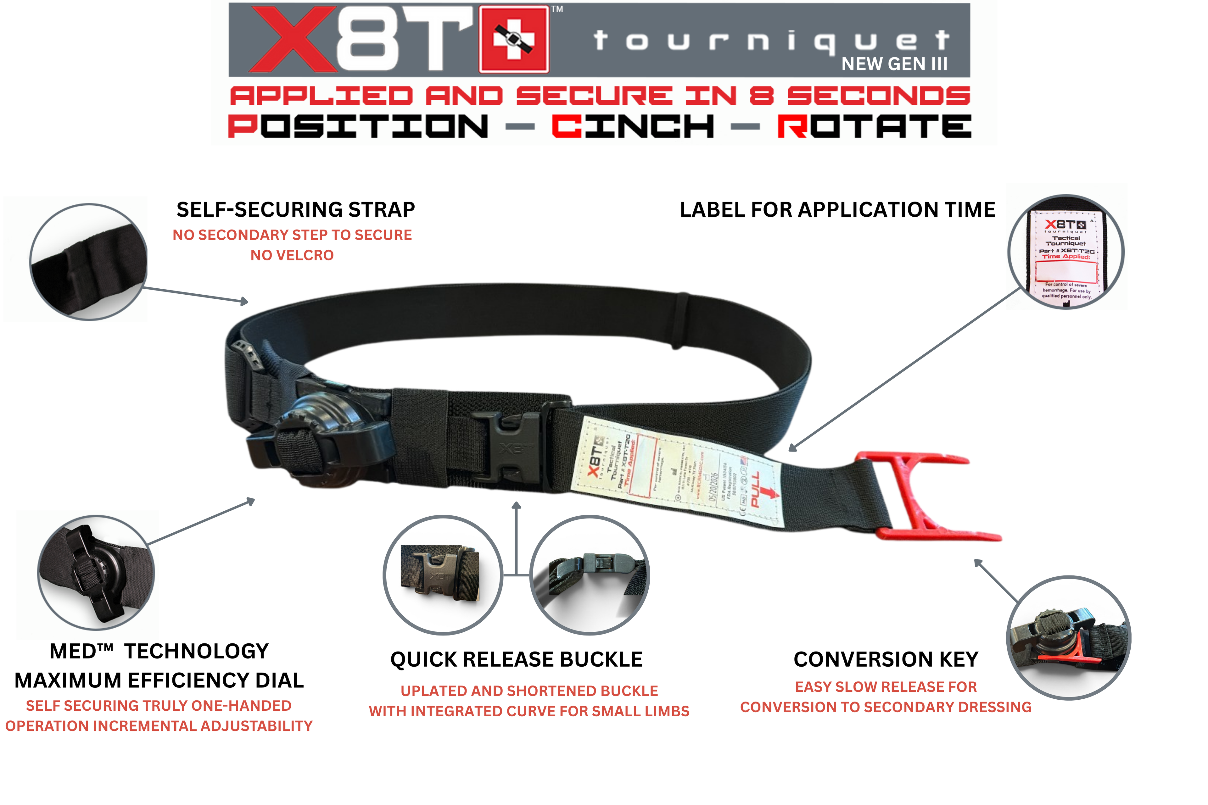 X8T-T3G Tactical Tourniquet